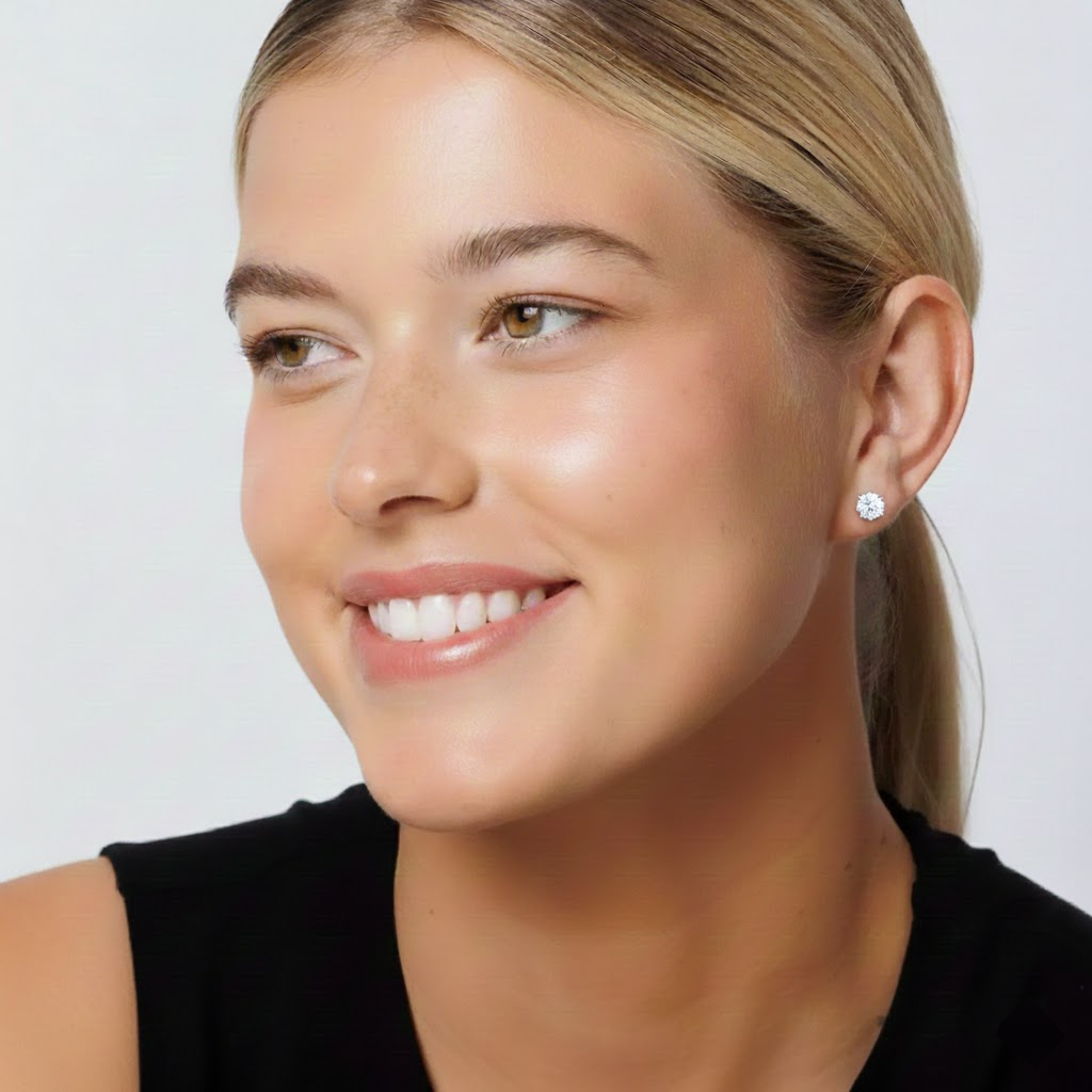 1 Carat Lab Grown Round Studs
